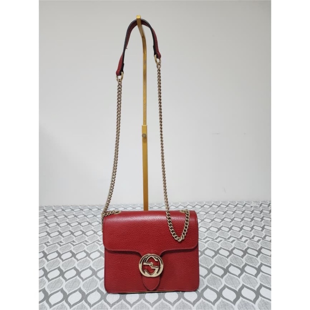 Authentic Gucci Chain Interlocking G Crossbody Ba… - image 1